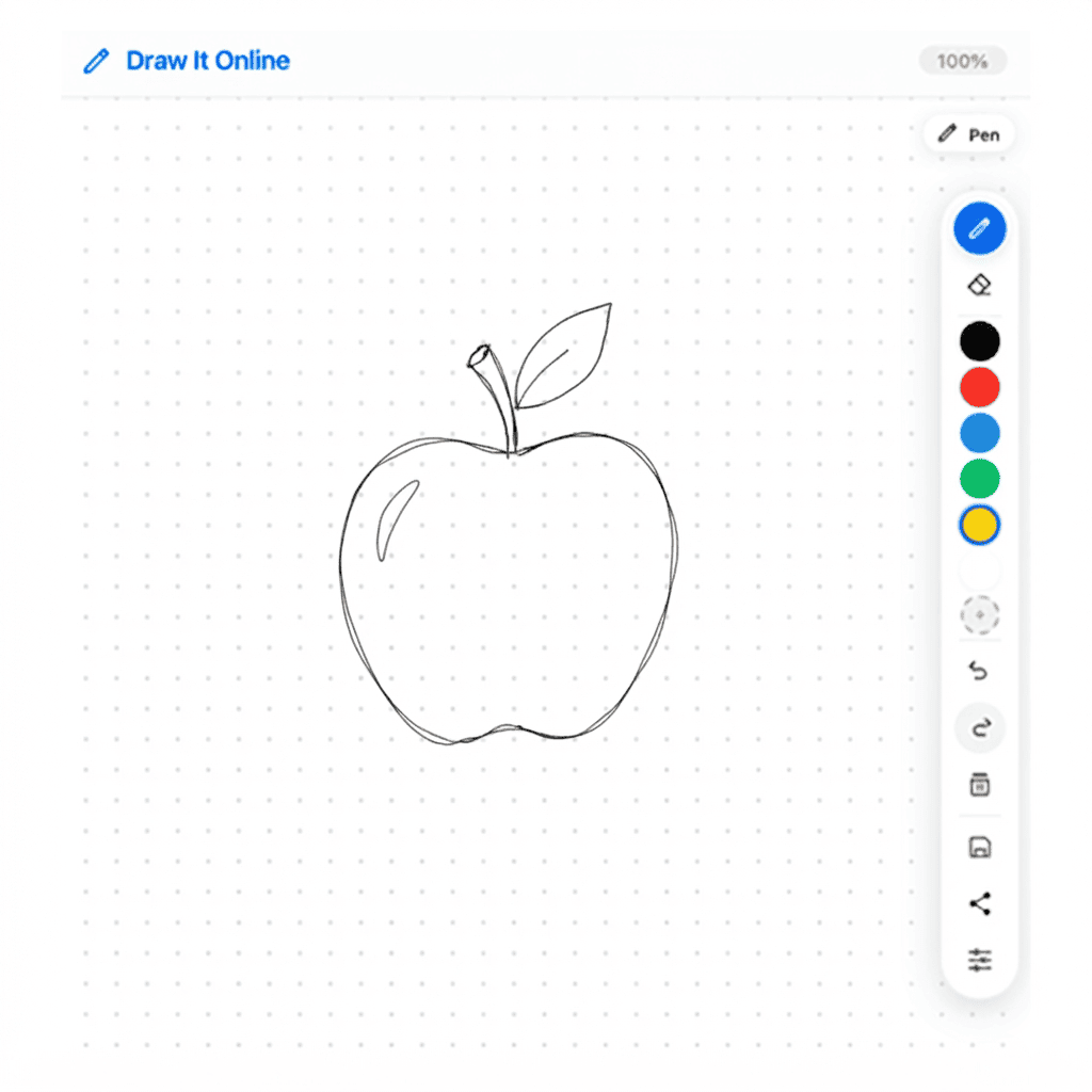 Simple apple drawing tutorial