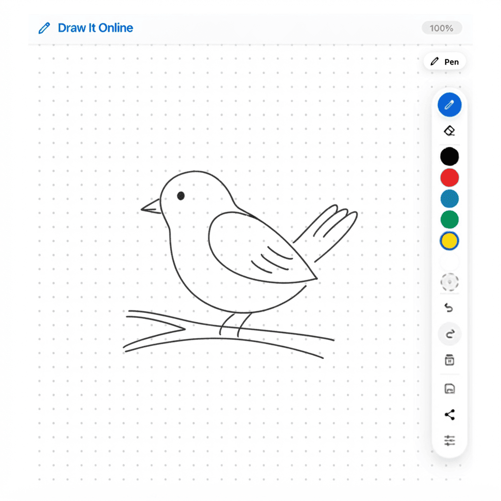 Simple bird drawing tutorial