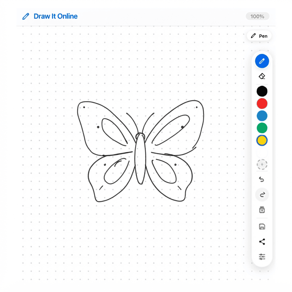 Simple butterfly drawing tutorial