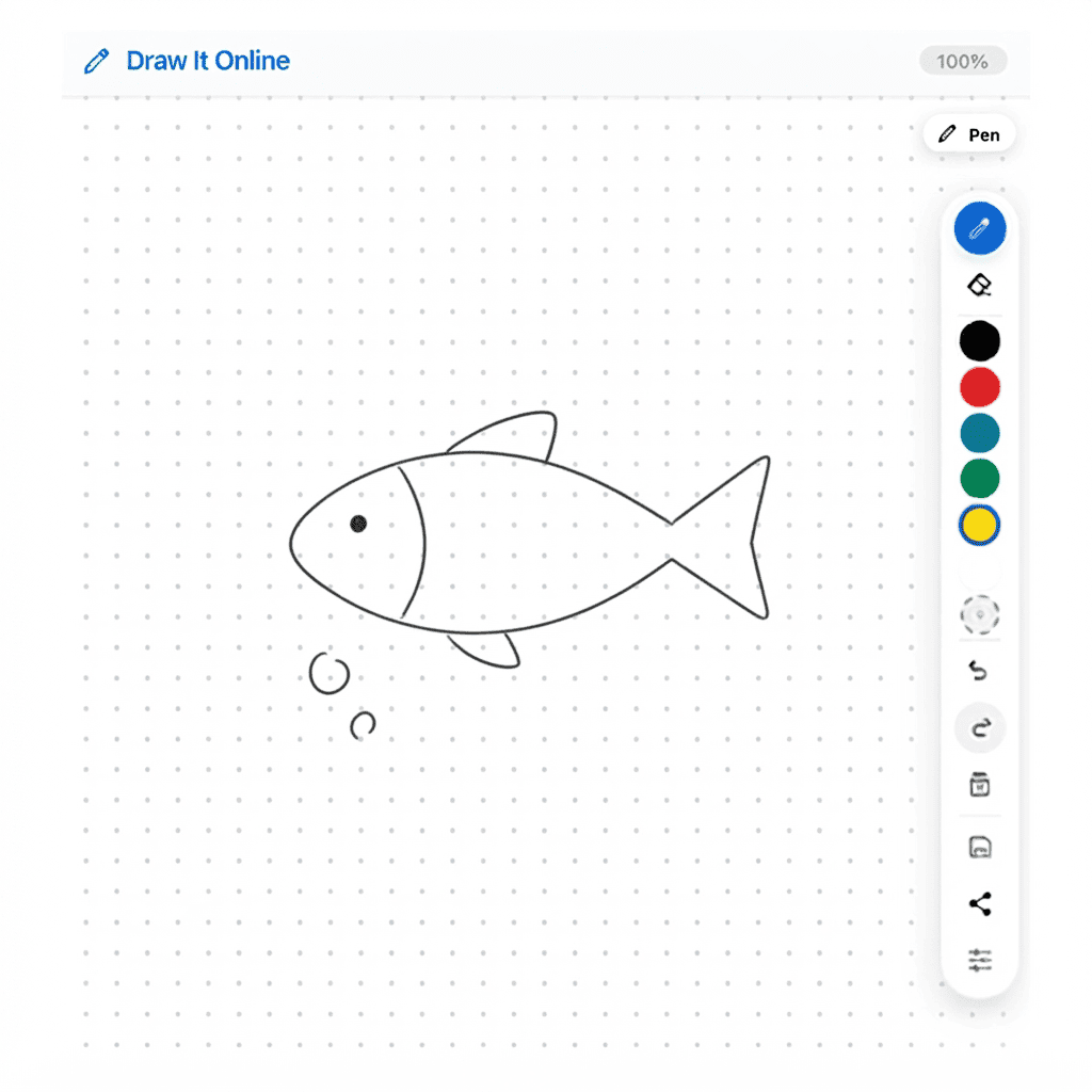 Simple fish drawing tutorial