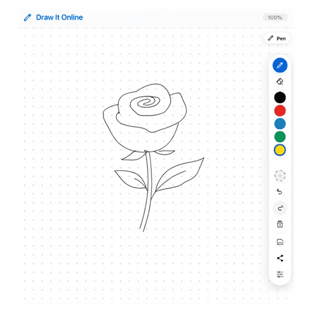 Simple rose drawing tutorial