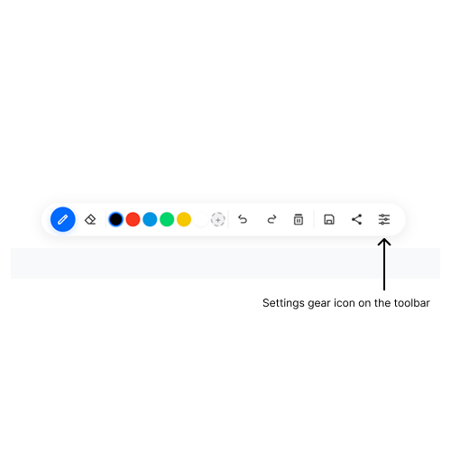 Settings gear icon on the toolbar