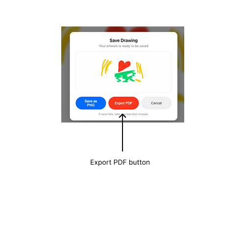 Export PDF button in the download preview