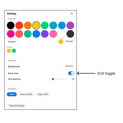 Show Grid toggle in Settings